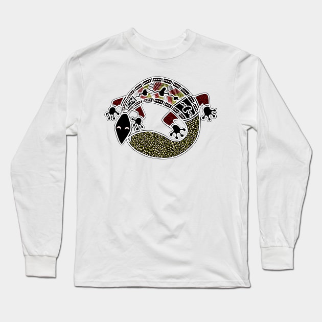 Aboriginal Art - Gecko Long Sleeve T-Shirt by hogartharts